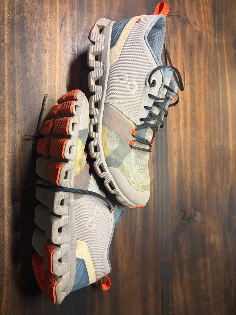 On Cloud Women's Running Sneakers in Light Gray & Orange